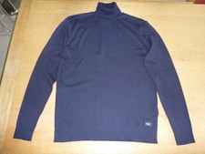 NEUER "REPLAY" ROLLKRAGEN PULLOVER - GR. XL - DUNKELBLAU- BAUMWOLLE MIT KASCHMIR