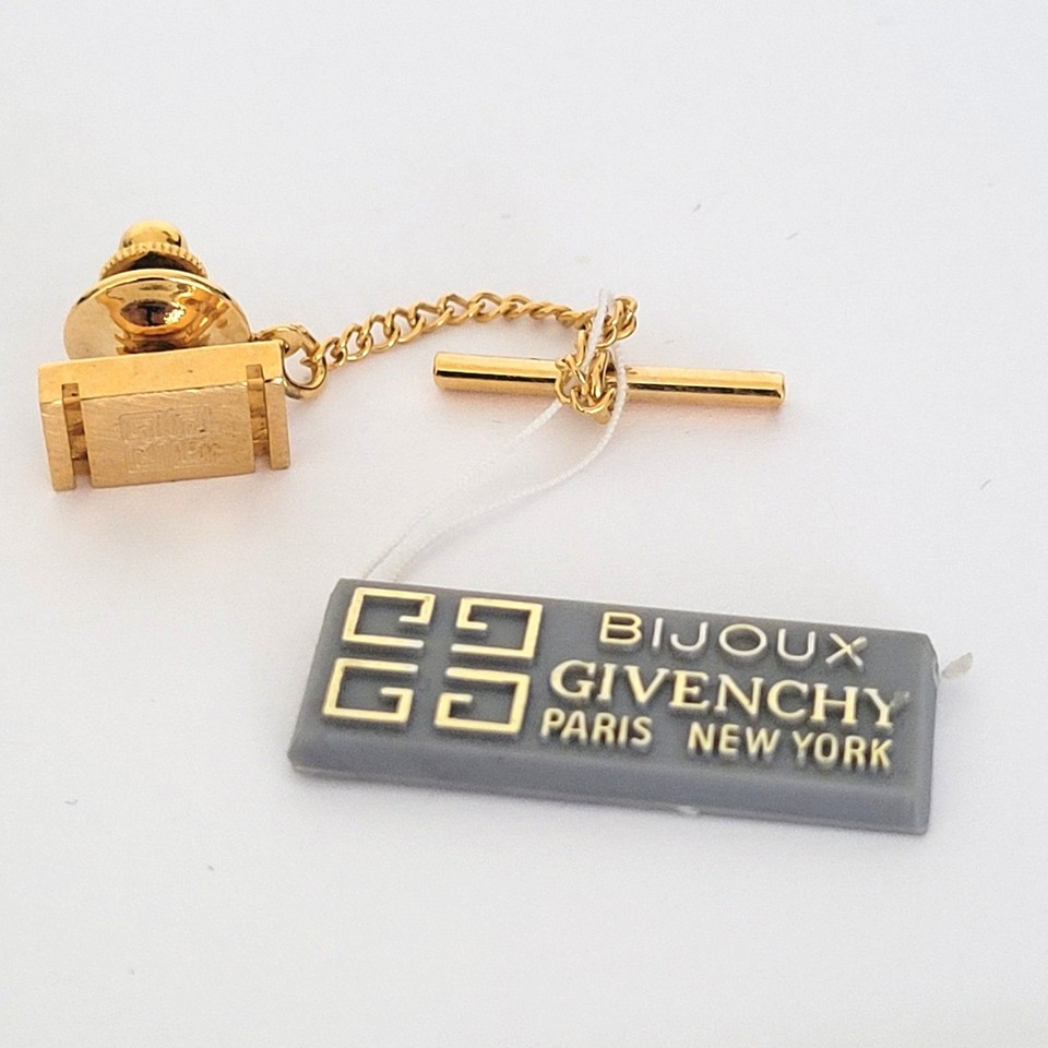 A genuine Bijoux Givenchy vintage gold-tone 4G logo tie tac — a tiny piece of French fashion house history you can actually wear for under $70.