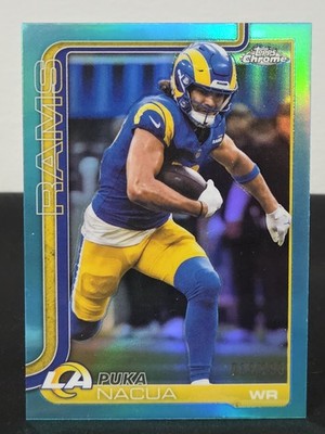 Puka Nacua 2025 Topps Chrome #166 Teal Refractor #/299