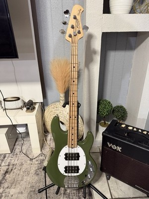Sterling StingRay RAY4HH 4-String Bass Guitar, Maple Fingerboard, Olive
