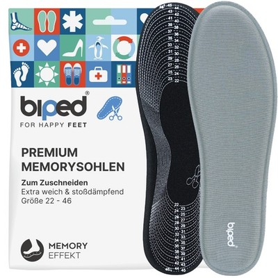 biped Memory Foam Einlegesohlen zum Zuschneiden - Komfort Schuheinlagen z2937