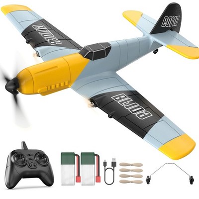 DEERC RC Plane 3 Channel BF-109 Remote Control Airplane Fighter Toys,2.4GHz 6-ax