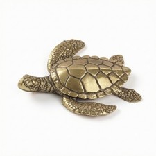 Schildkr&ouml;tenfigur Massiv Messingfigur Antik f&uuml;r Teetablett, Meditation, Sammler