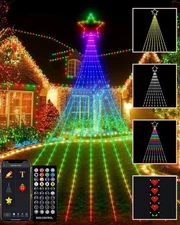Christmas Lights with Star Smart DIY Display 11.8Ft 100 Modes Tree String Lights