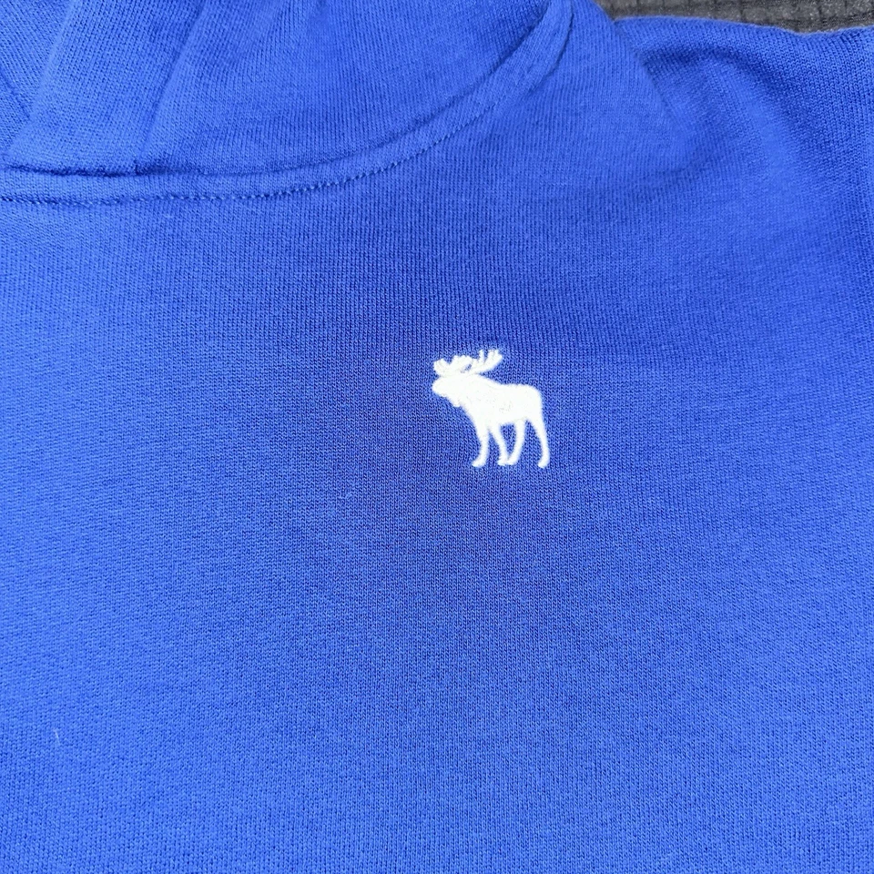 Sudadera con capucha azul para niños Abercrombie con logotipo de ciervo blanco talla 15/16 Foto 3 de 4