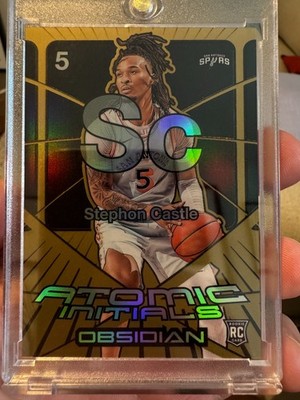 2024 25 Panini Obsidian - Atomic Initials Stephon Castle Bronze Flood RC /60