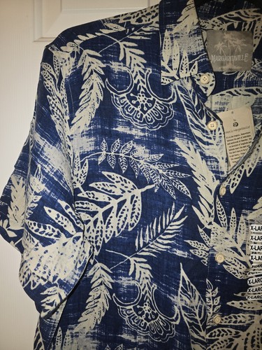🏝Neu mit Etikett Herren Margaritaville Tropical Hawaii Kurzarm Hemd XL Seide & Leinen - Bild 3 von 11