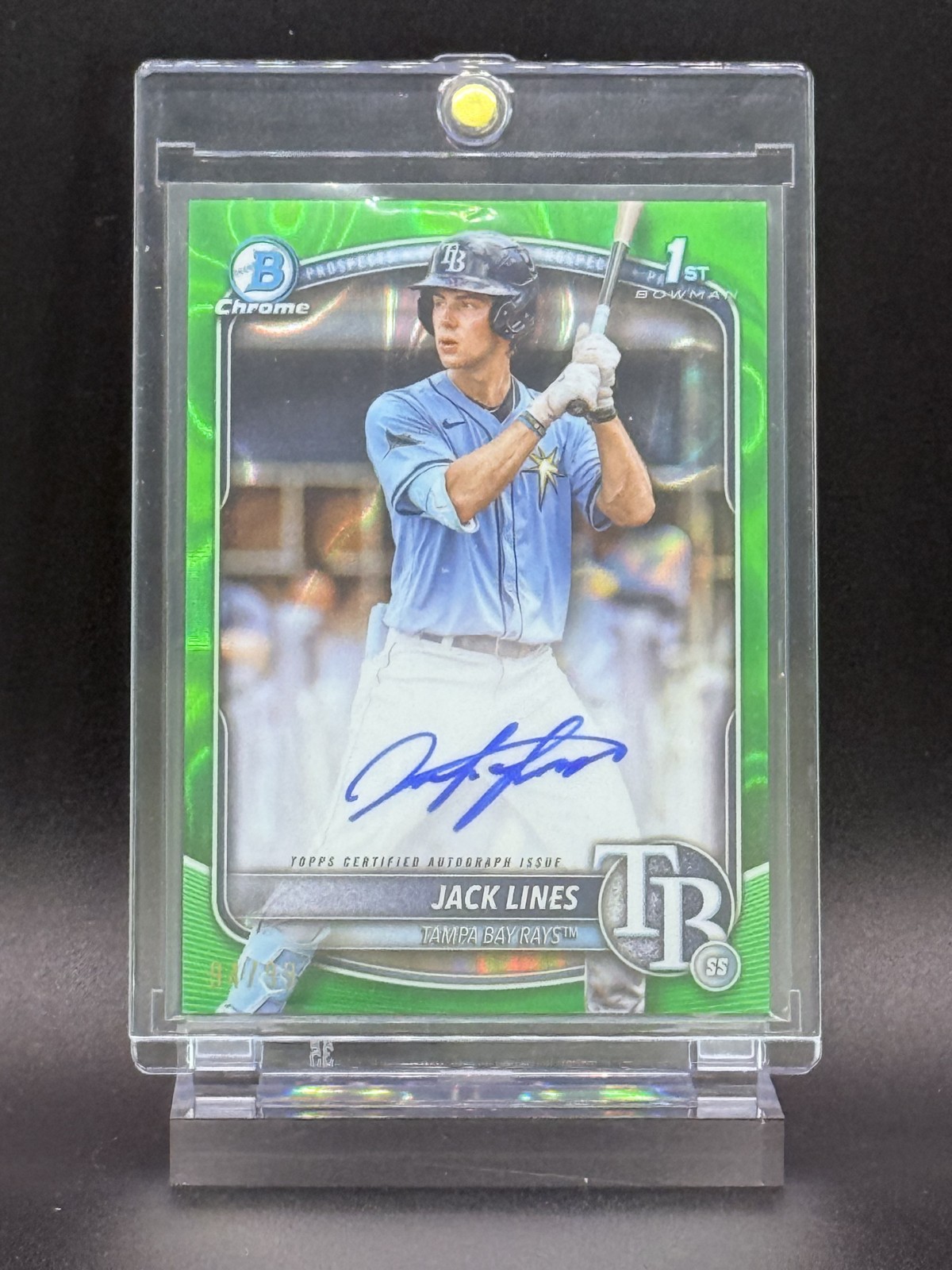 2025 Bowman - Chrome Prospect Autographs Jack Lines 1st Green Lava /99 #CPA-JLI