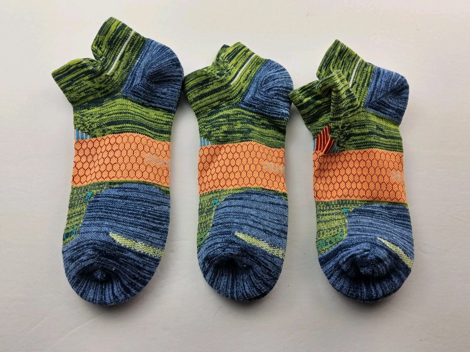 Bombas Hex-Tec Athletic Ankle Socks Lot Of 3 Pairs Size L