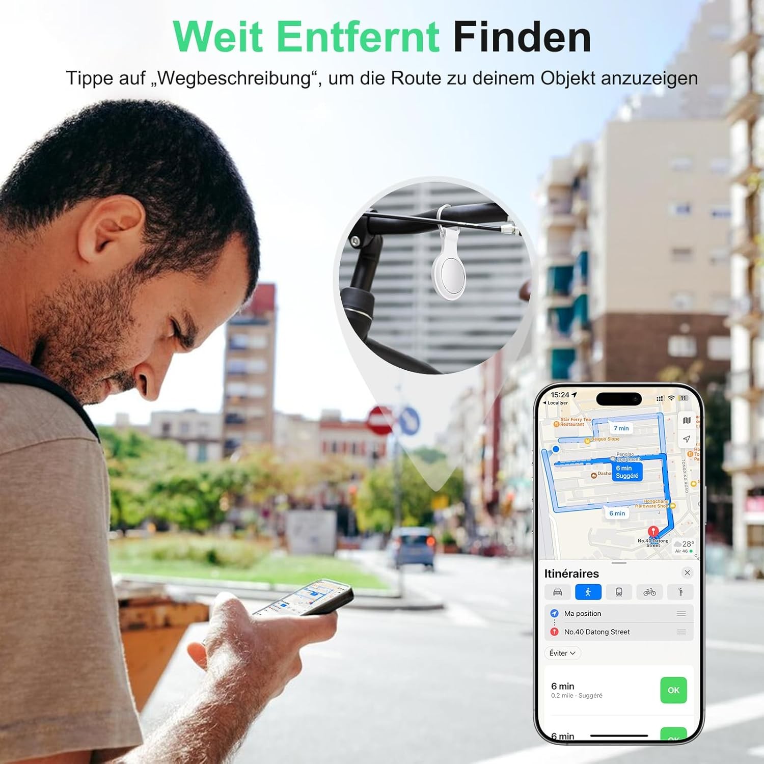 Air Tracker Tag mini traceur Bluetooth anti perte compatible iOS Find My pour sac - 4