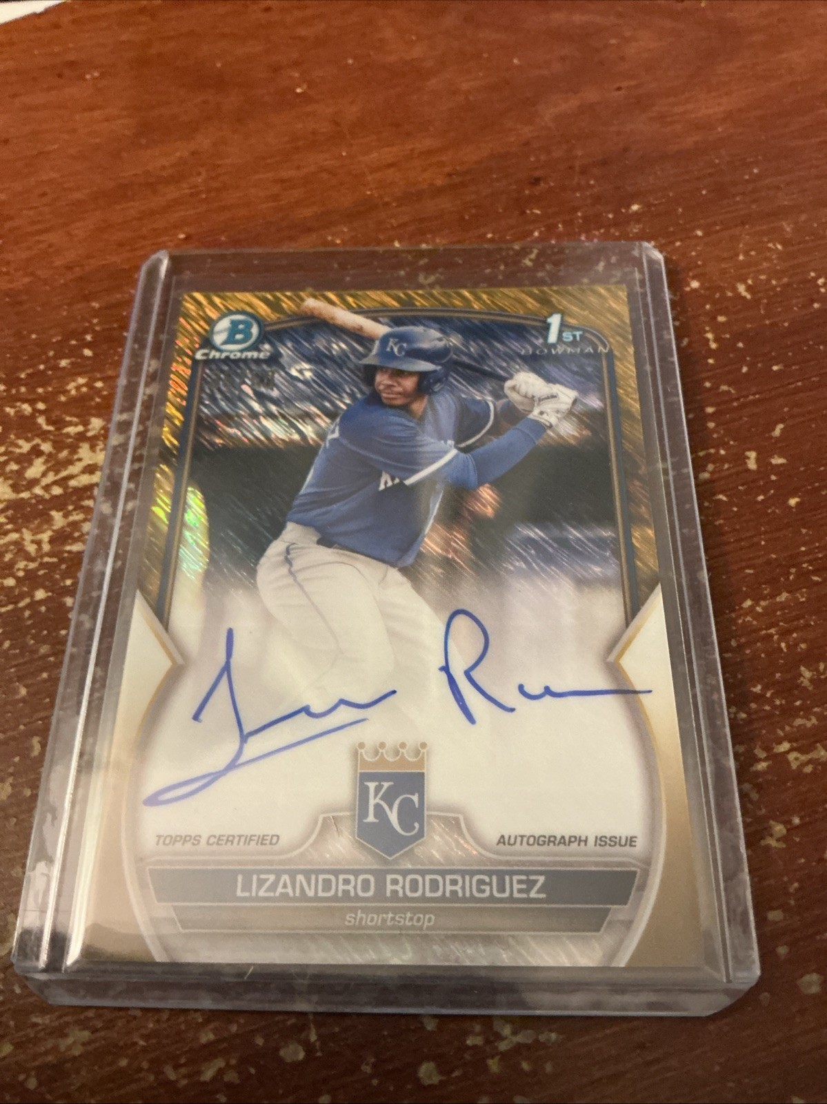 Lizandro Rodriguez 2023 Bowman Chrome 1st Bowman Gold Shimmer Auto 35/50