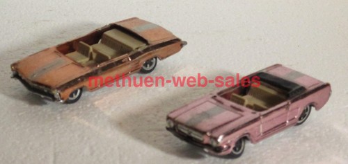Aurora ~ scatola per sigari ~ 6118 Mustang Cabrio & 6109 Riviera ~ HO/1:87 ~ vintage ~ pezzi di ricambio