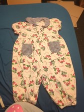 Vintage OshKosh B'gosh Baby Girl Floral Fruit Cherries Romper 90s Size 18 Months