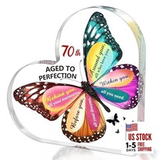 Gifts for Women Her, Acrylic Heart Sign Birthday Decorations 70th Birthday