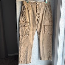 Jachs NY Mens Cargo Pants 38 Khaki Tan Relaxed Fit Cotton Blend