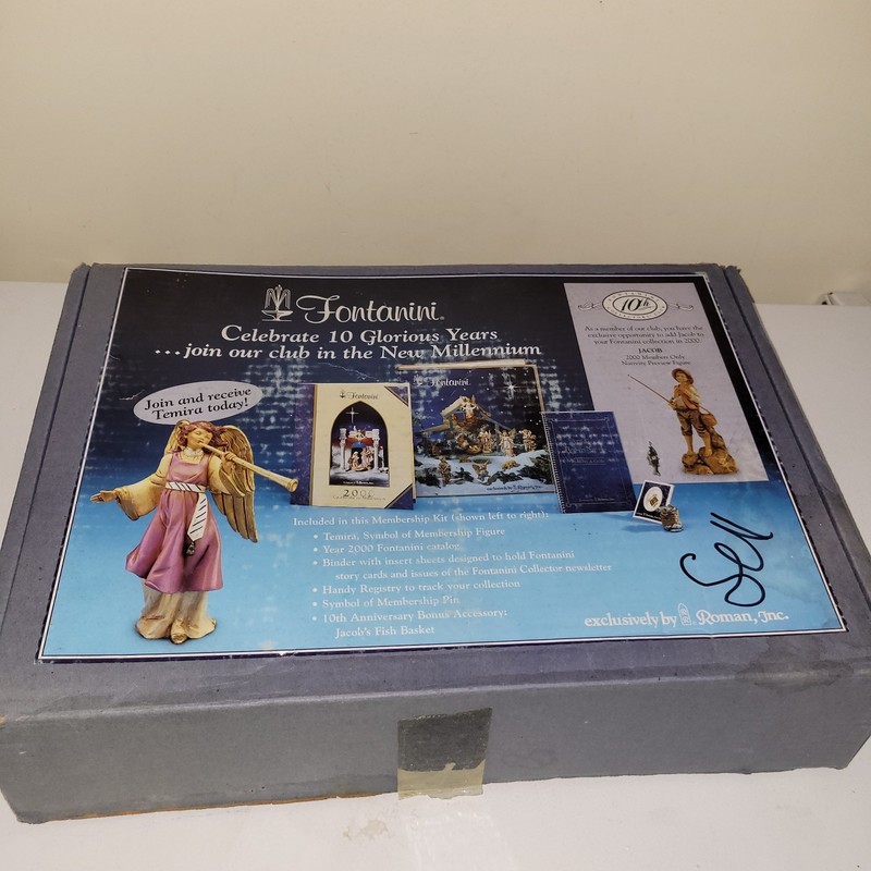 FONTANINI EXCLUSIVE MEMBERSHIP KIT 2000 NIB Angel, Pin, Books, Jacob Fish Basket
