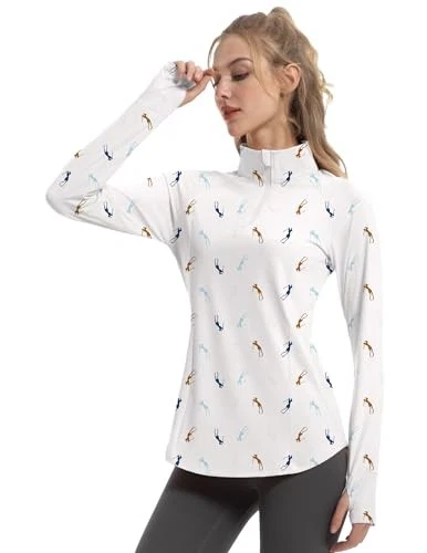 Women's Sun Shirts Long Sleeve Athletic Jackets UPF 50+ Top with Thumb Holes