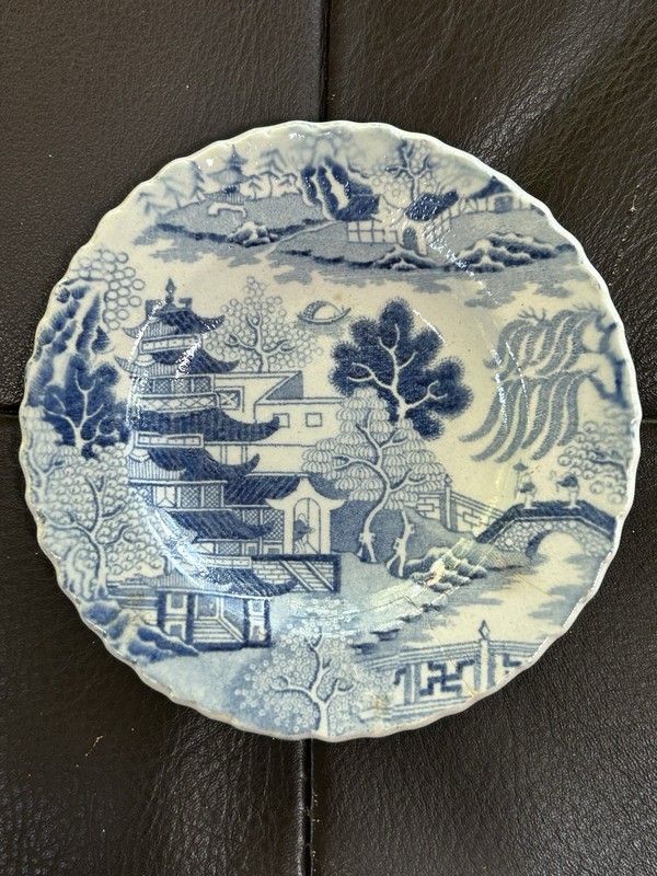 Vintage Miles Mason Mini Plate Saucer Porcelain Blue & White