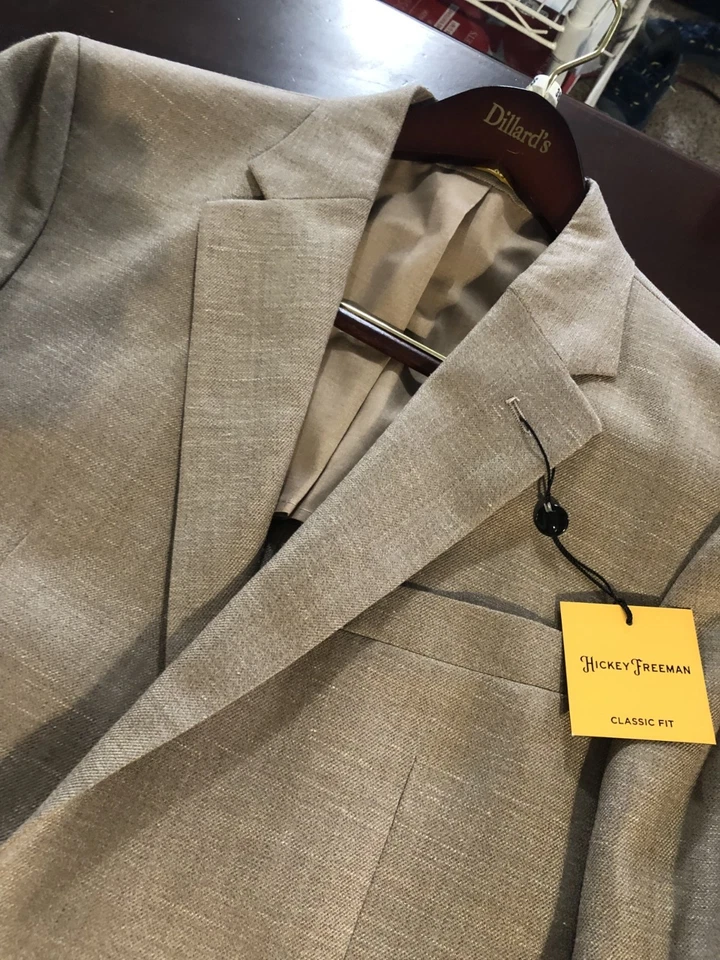 Abrigo deportivo Hickey Freeman mezcla de lana beige tostado calce clásico talla 38S $395 Foto 3 de 3