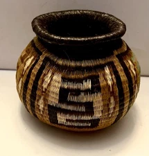 Pretty/Small, Southwestern, Woven Basket—2 3/4” Tall—2 1/2,” Round Opening