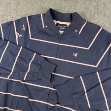 Artful Dodger Scott Langton Full Zip Jacket Men Medium Blue Stripe Designer RARE