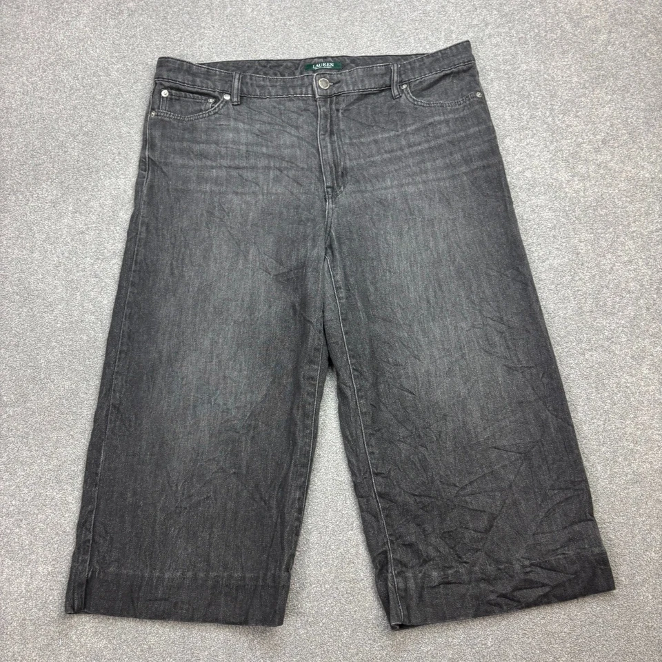 Ralph Lauren Pantalones Cortos Mujer Cintura 38 Gris Clásico Denim Jorts Retr... - Imagen 1 de 4