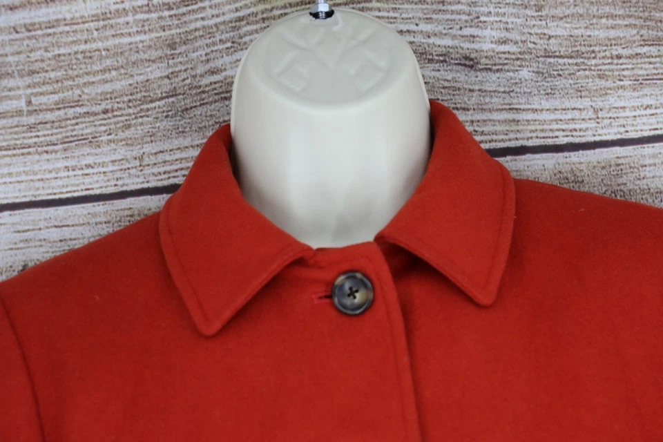 Gabardina midi de lana roja vintage Banana Republic para mujer talla XS Foto 2 de 4