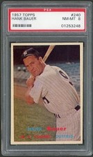 1957 Topps #240 Hank Bauer PSA 8 NM-MT 01253248 