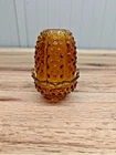 Vintage Fenton Amberina Orange Yellow Hobnail Fairy Lamp UV Reactive 4.5" Apprx