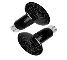 2 Pack Ceramic Heat Bulb Heat Lamp 75 Watt  Ceramic Heat Emitter Reptile Black