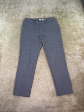 A New Day Womens Mid Rise Stretch Flat Front Skinny Pants Size 6 Gray Crop C663