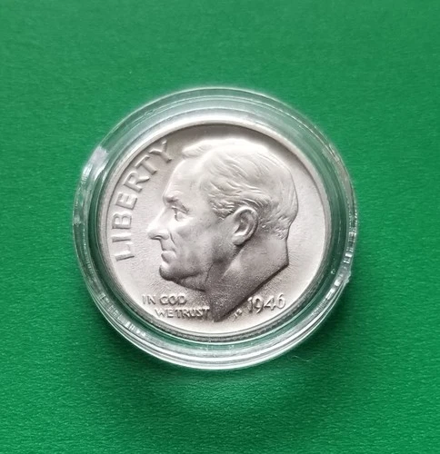 1946-S 10c Roosevelt Dime 90% Silver☆ BU Uncirculated☆☆IN CAPSULE☆☆#406