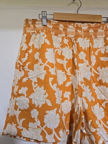 Briggs Ladies' Linen Blend Pull-On Short, Size L Orange New With Tags Womens - Picture 2 of 7