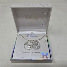Disneys Mickey  Minnie Mouse Made For Each Other Fine Silver Plated Necklace