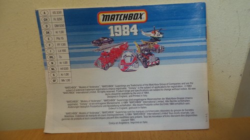 MATCHBOX CATALOGUE 1984 ENGLAND - Picture 2 of 3
