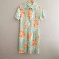 Vintage green and orange collared dress