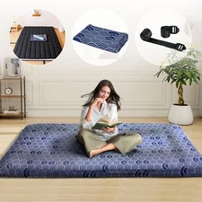 NAIZEA Futon Mattress Japanese Floor Mattress Twin Full Queen Roll Up Pad&Cover