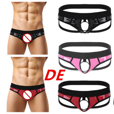DE Herren Wetlook Low Rise String Mit O-Ring Sexy Slip Tanga G-String Jockstrap