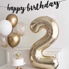 40 Inch Big Foil Birthday Balloons Helium Number Balloon 0-9 Happy Birthday Wedd