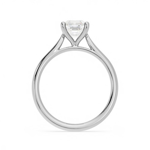 2 Ct Asscher Cut Lab-Created Diamond 925 Silver Sterling Wedding Solitaire Ring - Picture 3 of 5