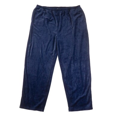 Feel Good Store Blue Velour Casual Pants Womens Plus 02X Pull On