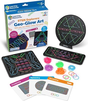 Learning Resources MINT-Forscher Geo-Glow Kunst, MINT-Spielzeug für Kinder, leuchtet im Dunkeln