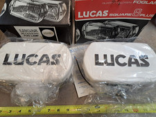 1 Pair Nos Lucas Square 8 Plus Fog Lamps 02.320.000 Quartz Halogen Made In Italy
