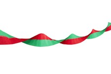 Retro Traditional Red and Green Thick Crepe Paper Streamer Garland  Decoration