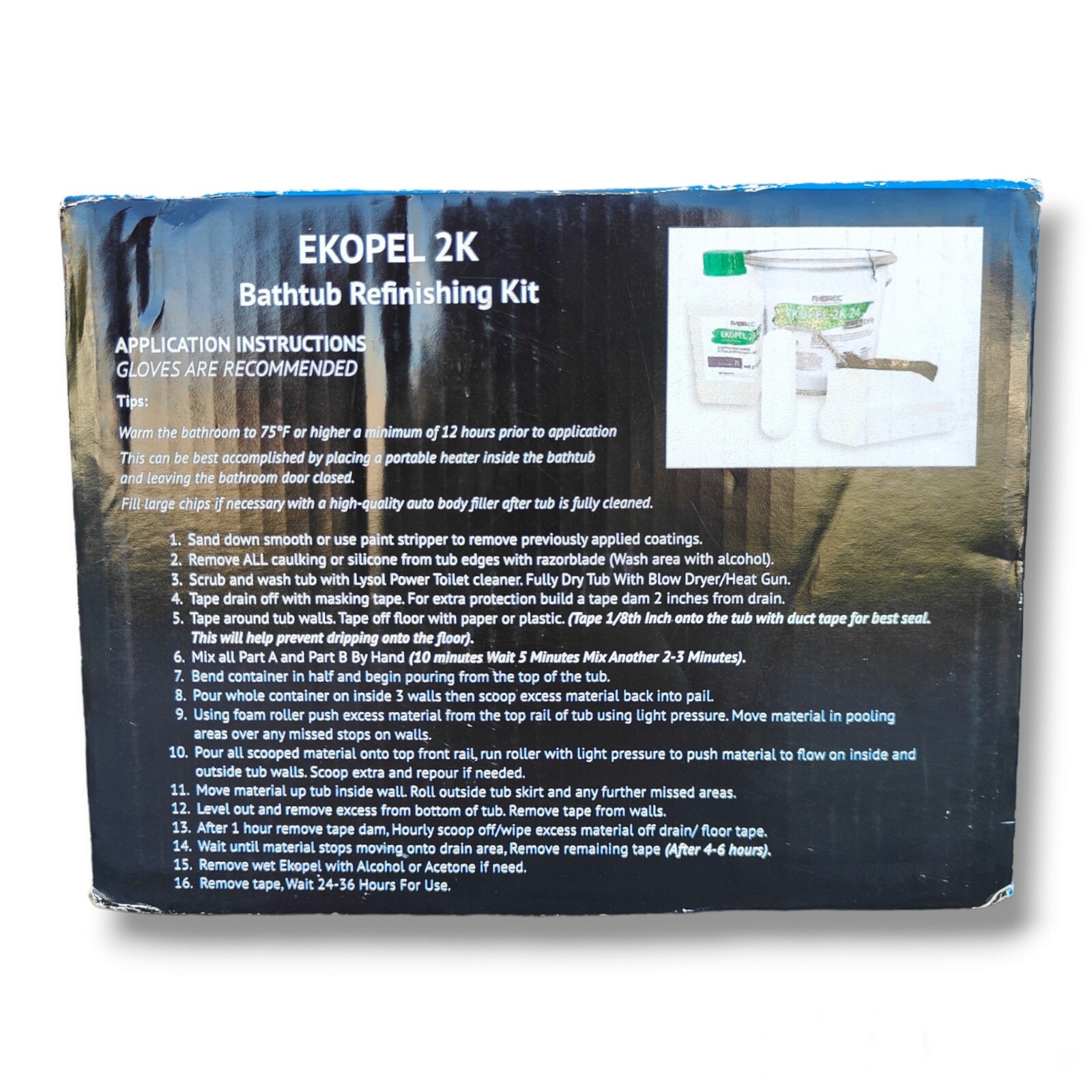 Ekopel Bathtub Refinishing Kit Made USA Odorless Non Toxic Tub Tile
