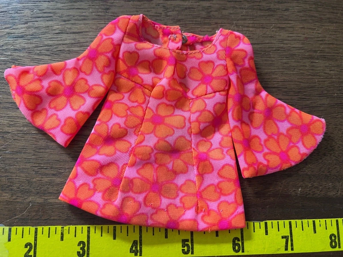 Barbie 1969 Talking PJ Dress Only 1113 Mini Pink Orange Floral Mod