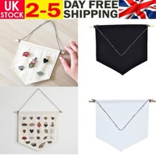 Unisex Pin Badge Display Pennant Banner Plain Blank Canvas Kids Room Decor New