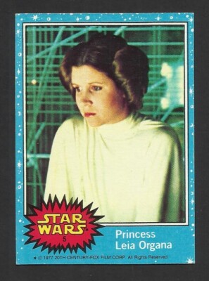 (CB7) PRINCESS LEIA ORGANA #5 Star Wars 1977 Topps Trading Card US ISSUE BLUE