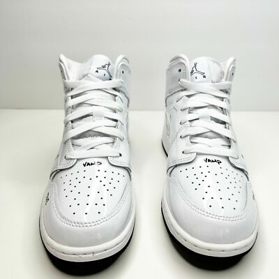 Air Jordan 1 Mid GS PS Sizes White Black Schematics NEW