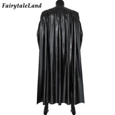 2022 The Batman Bruce Wayne Robert Pattinson Cosplay Cape Faux Leather Cloak US